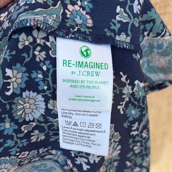 J. Crew Paisley and Floral Patterned Silk Blouse - Blue and Green - Picture 7 of 8